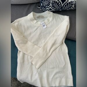 J. Crew Factory Cream Crew Neck Sweater